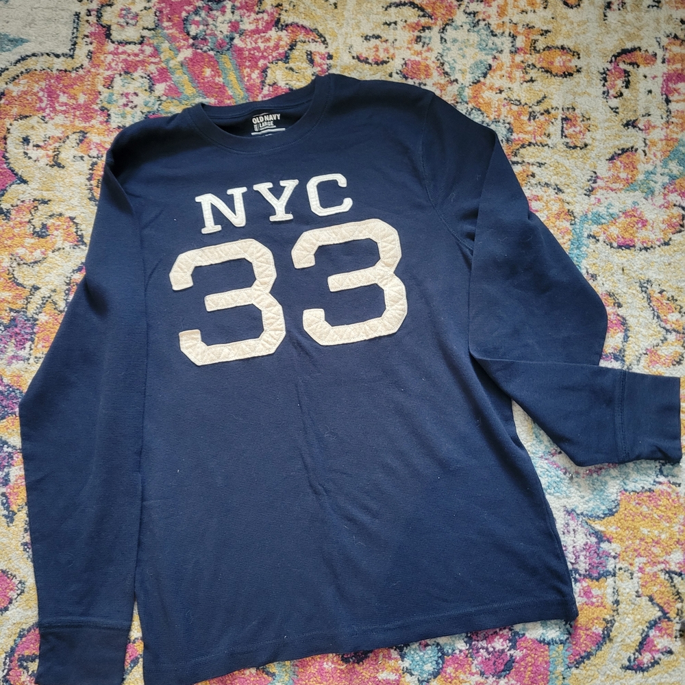 Old Navy Navy Blue NYC 33 Men's Crewneck Sweater